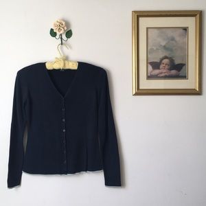 🆑Guess Collection Silk Navy Blue Cardigan